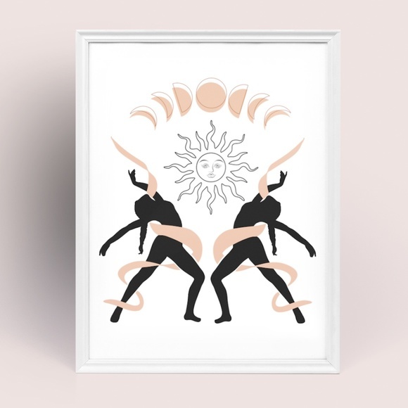 Wall Art Bohemian Woman Silhouette Celestial Print Poster Illustration Unframed - Picture 5 of 6